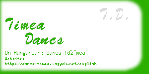 timea dancs business card